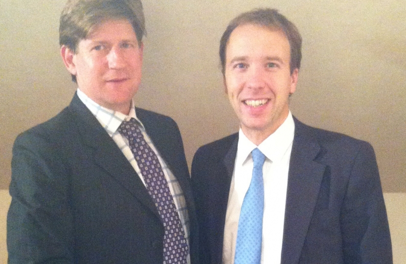 Alexander with Cabinet Minister Matthew Hancock MP