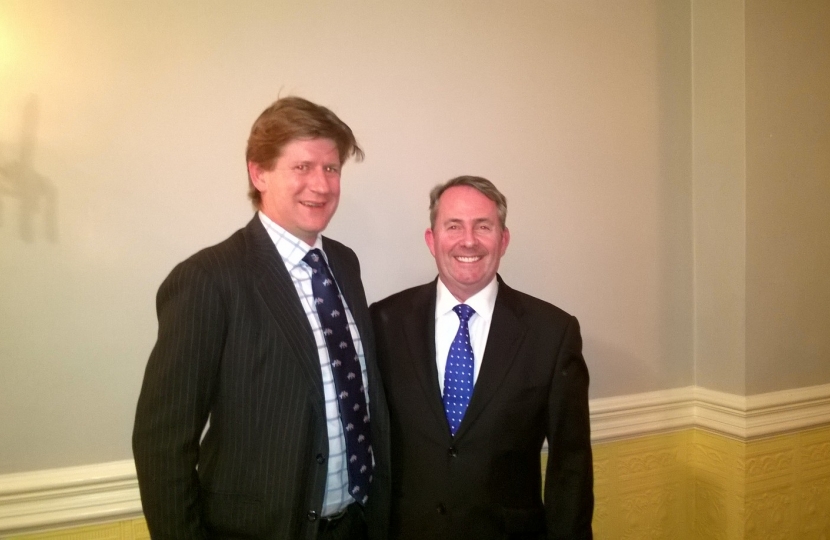 Alexander Burnett with Liam Fox MP