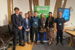 Alex and Pam Gosal MSP stand and pose with current and past recipients of the prestigious Young Software Engineer of the Year Awards.